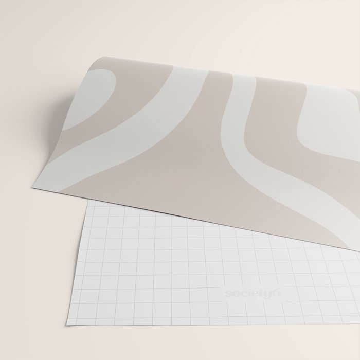 Modern Liquid Swirl Abstract Pattern in Neutral Light Beige Tones Wrapping Paper Gallery Image 2