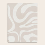 Modern Liquid Swirl Abstract Pattern in Neutral Light Beige Tones Notebook Gallery Image 4