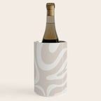 Modern Liquid Swirl Abstract Pattern in Neutral Light Beige Tones Wine Chiller Gallery Image 3