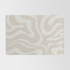 Modern Liquid Swirl Abstract Pattern in Neutral Light Beige Tones Rug Gallery Image 2