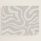 Modern Liquid Swirl Abstract Pattern in Neutral Light Beige Tones Jigsaw Puzzle Gallery Image 1