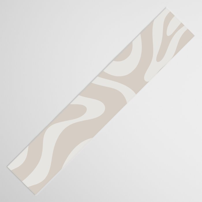 Modern Liquid Swirl Abstract Pattern in Neutral Light Beige Tones Table Runner Gallery Image 3