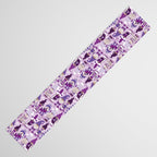 Let it gnome // monochromatic violet little Santa's helpers preparing for Christmas Table Runner Gallery Image 3