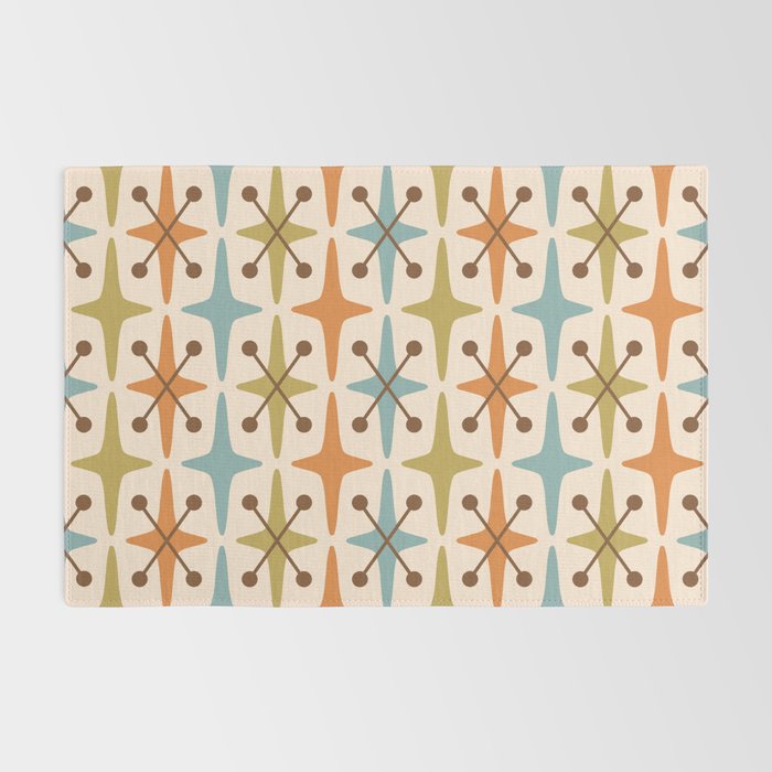 Mid Century Modern Googie Star Pattern Mid Mod Rug Gallery Image 2