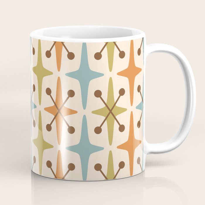 Mid Century Modern Googie Star Pattern Mid Mod Coffee Mug Gallery Image 1