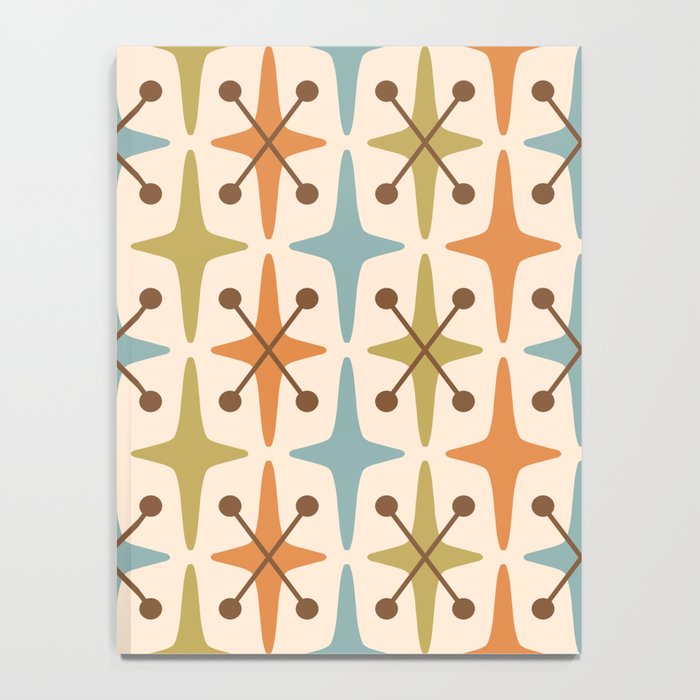 Mid Century Modern Googie Star Pattern Mid Mod Notebook Gallery Image 4
