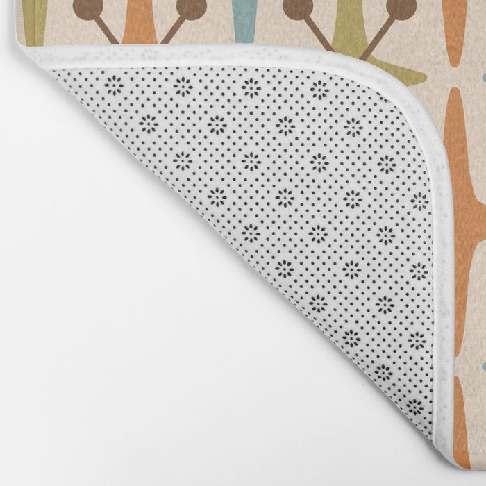 Mid Century Modern Googie Star Pattern Mid Mod Bath Mat Gallery Image 2