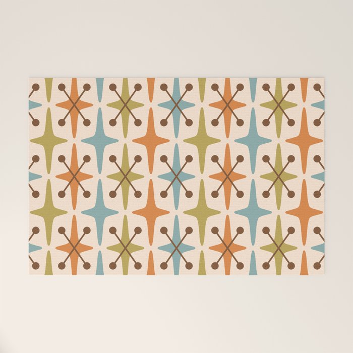 Mid Century Modern Googie Star Pattern Mid Mod Welcome Mat Gallery Image 1