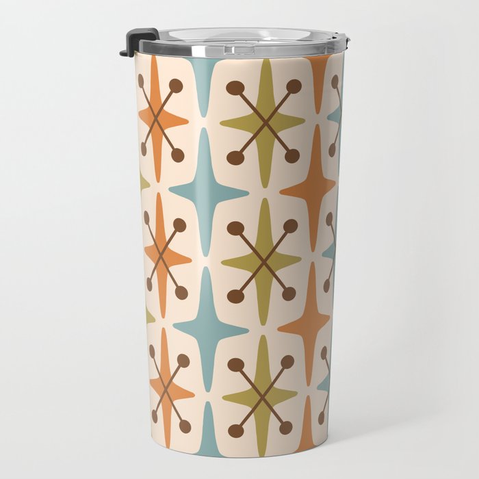 Mid Century Modern Googie Star Pattern Mid Mod Travel Mug Gallery Image 3