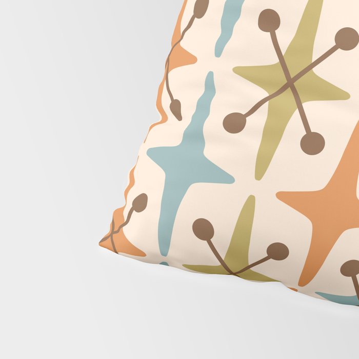 Mid Century Modern Googie Star Pattern Mid Mod Pillow Sham Gallery Image 4