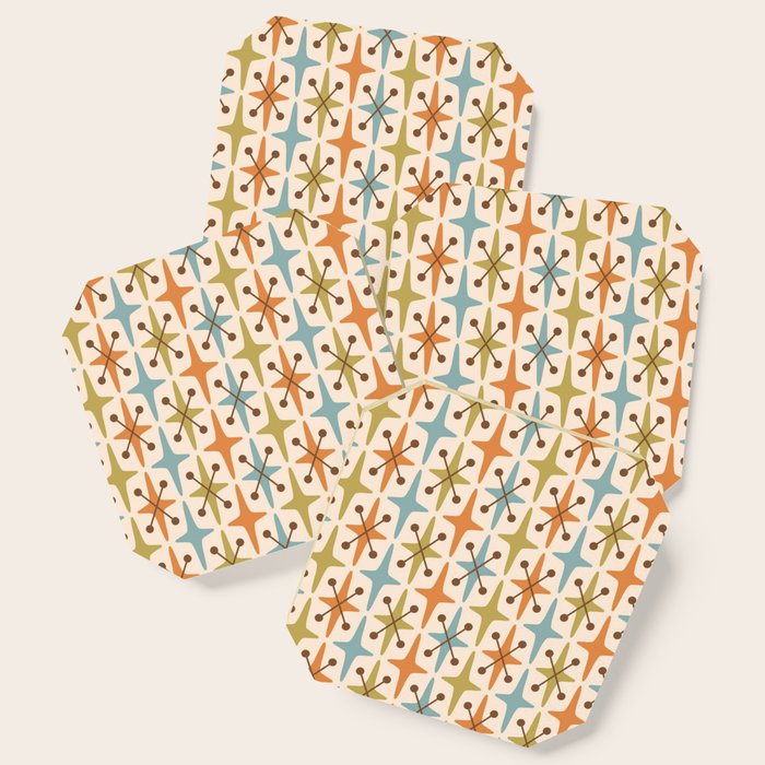 Mid Century Modern Googie Star Pattern Mid Mod Coaster Gallery Image 1