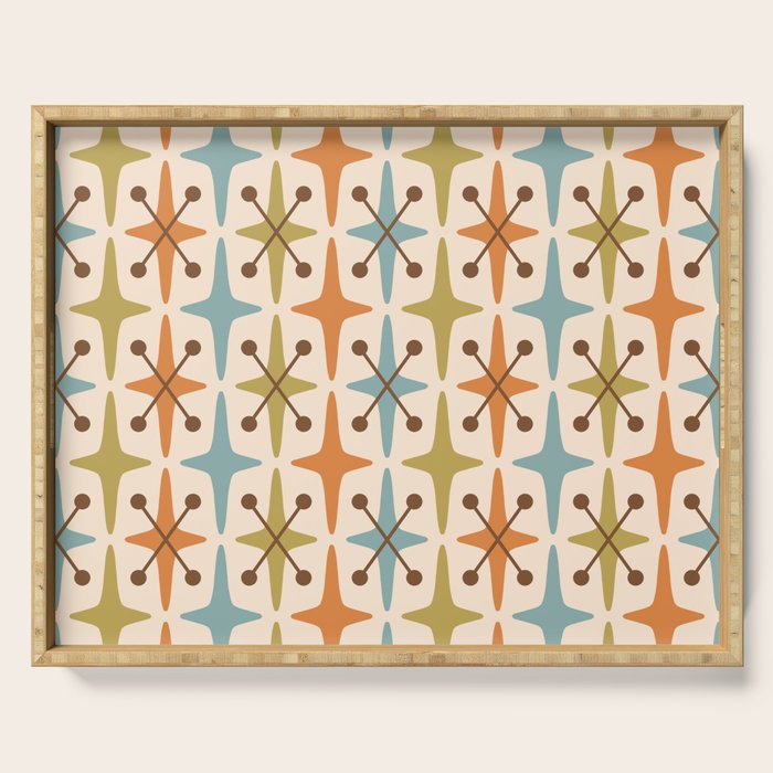 Mid Century Modern Googie Star Pattern Mid Mod Serving Tray Gallery Image 1