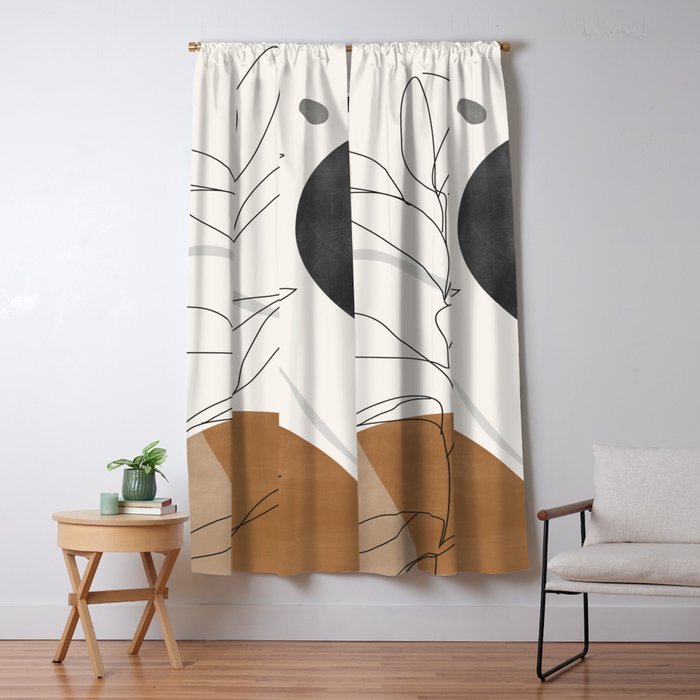 Abstract Art Minimal Plant Window Curtain Gallery Image 1