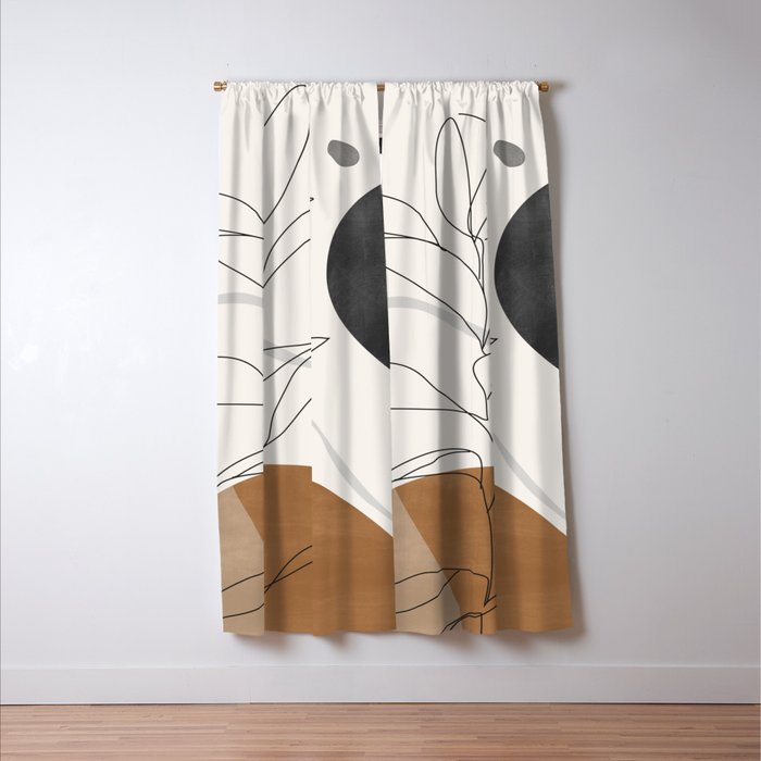 Abstract Art Minimal Plant Window Curtain Gallery Image 3