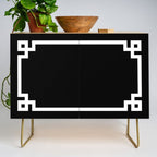 Black and White Greek Key Border Credenza Gallery Image 1