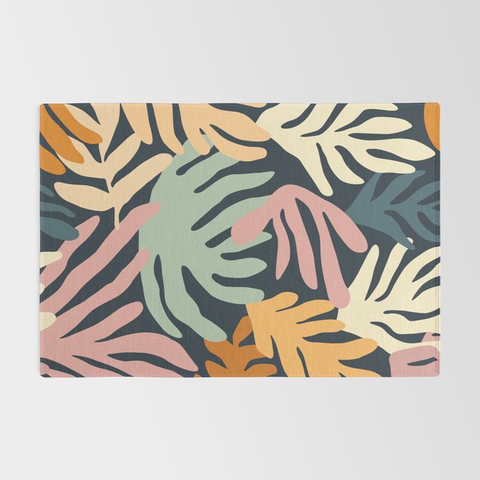 Abstract organic nature plant leaf art pattern Rug Gallery Image 2