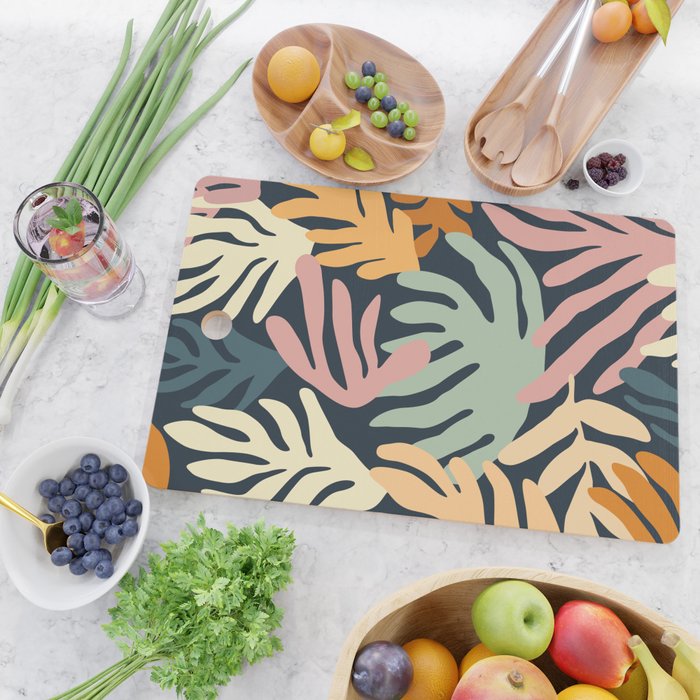 Abstract organic nature plant leaf art pattern Cutting Board Gallery Image 2