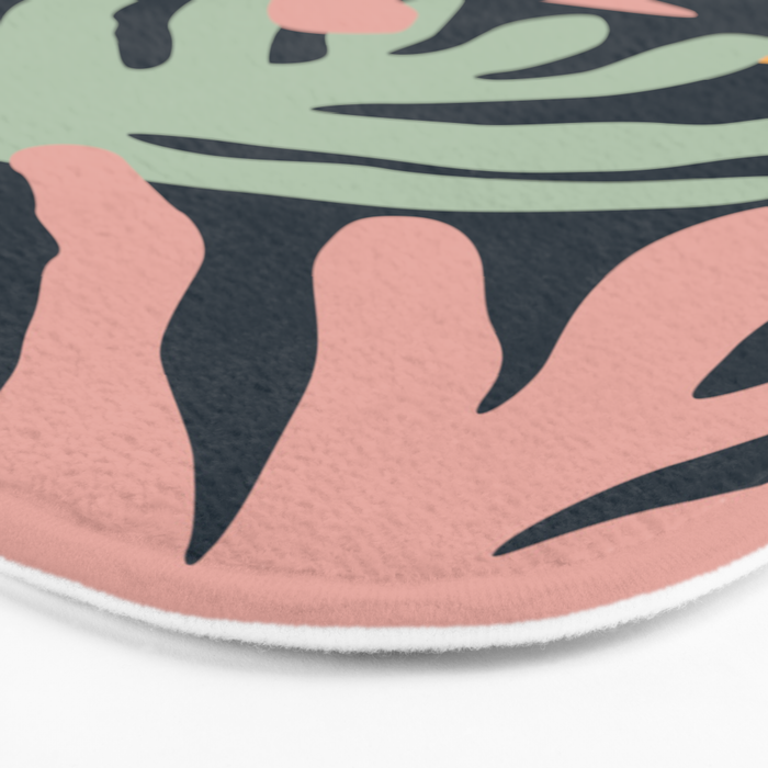 Abstract organic nature plant leaf art pattern Bath Mat Gallery Image 3
