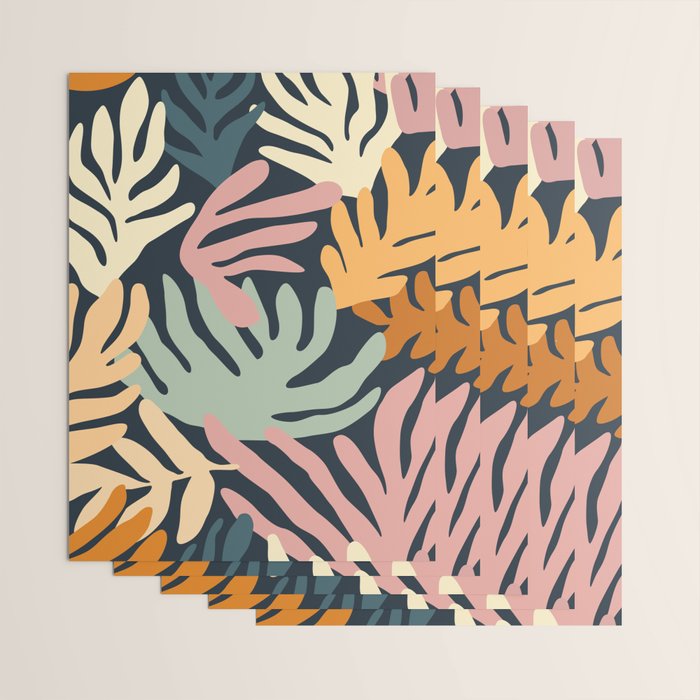 Abstract organic nature plant leaf art pattern Wrapping Paper Gallery Image 3