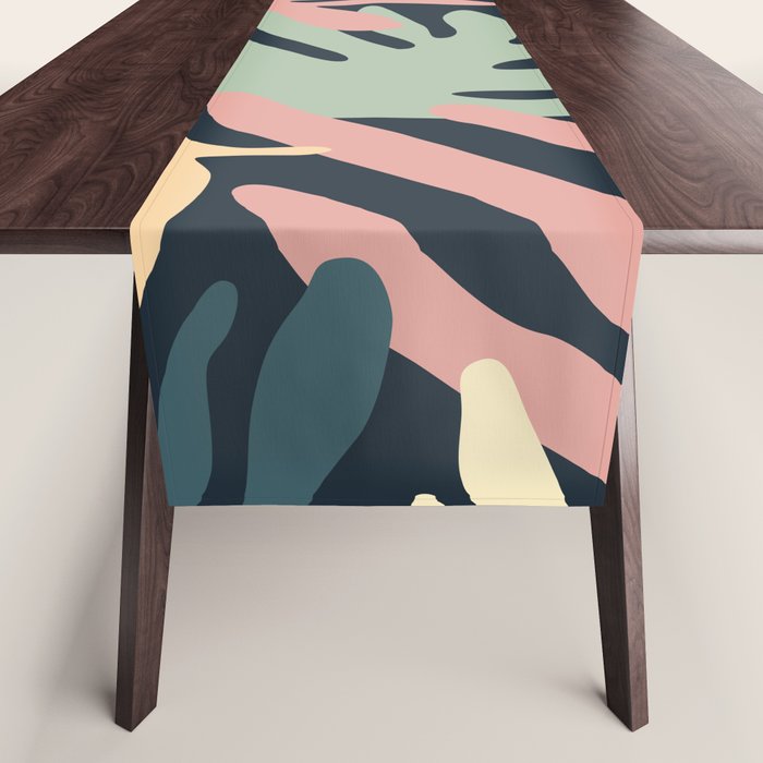 Abstract organic nature plant leaf art pattern Table Runner Gallery Image 1