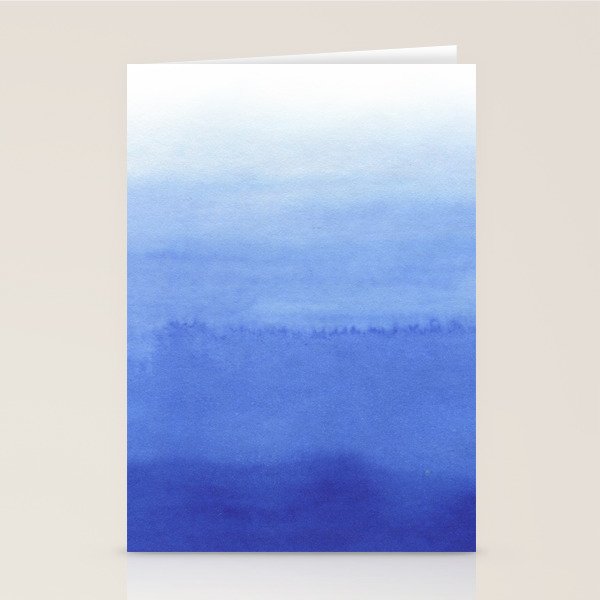 Hand painted navy blue aqua watercolor ombre pattern Stationery Card Gallery Image 2