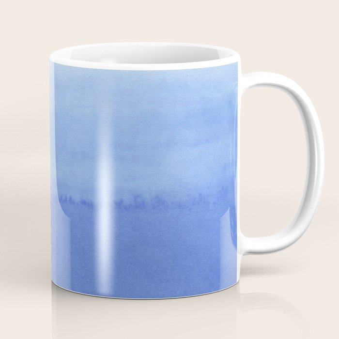 Hand painted navy blue aqua watercolor ombre pattern Coffee Mug Gallery Image 1