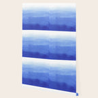 Hand painted navy blue aqua watercolor ombre pattern Wallpaper Gallery Image 2