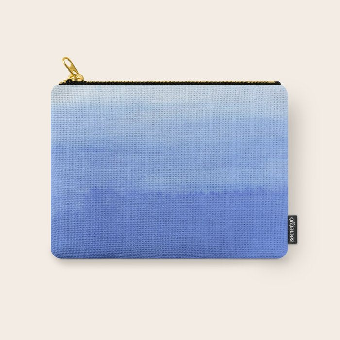 Hand painted navy blue aqua watercolor ombre pattern Carry All Pouch Gallery Image 1