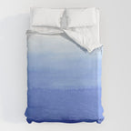 Hand painted navy blue aqua watercolor ombre pattern Duvet Cover Gallery Image 6