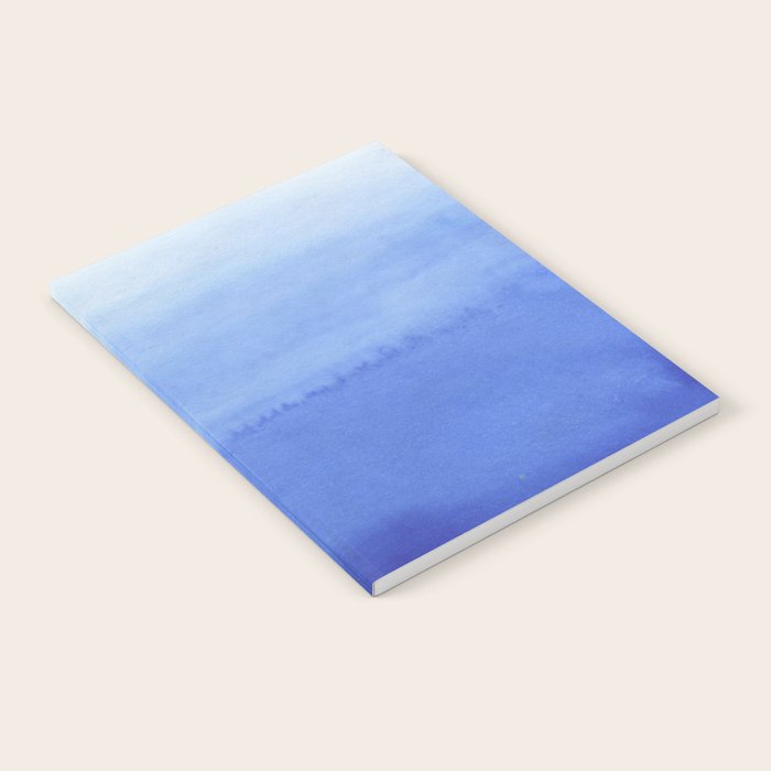 Hand painted navy blue aqua watercolor ombre pattern Notebook Gallery Image 2