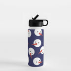 Snowmen pattern on dark Water Bottle Gallery Image 1