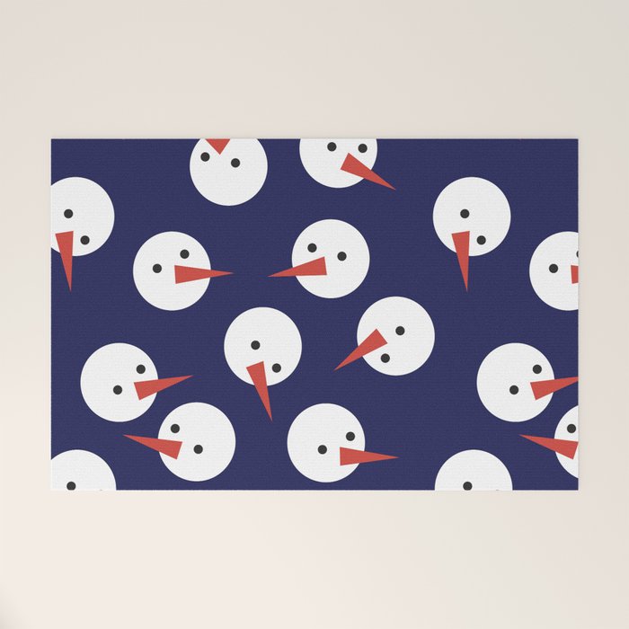 Snowmen pattern on dark Welcome Mat Gallery Image 1