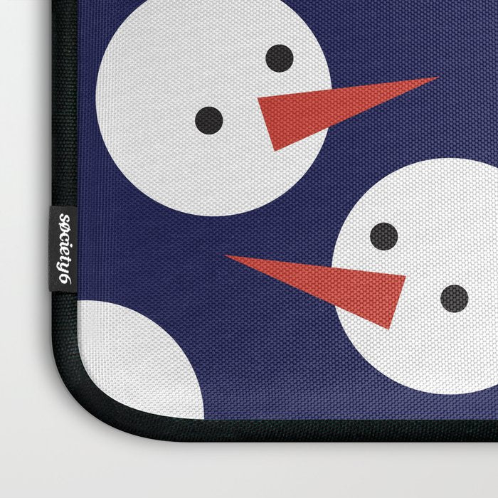Snowmen pattern on dark Laptop Sleeve Gallery Image 3