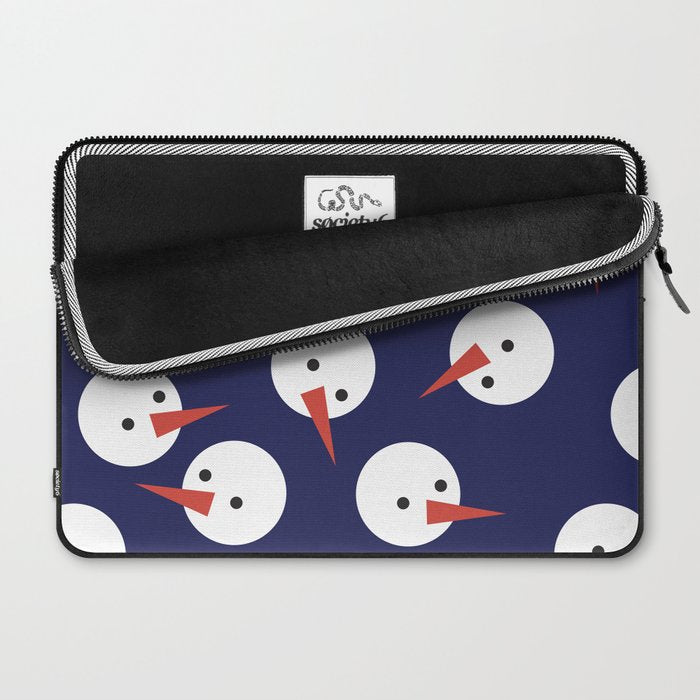 Snowmen pattern on dark Laptop Sleeve Gallery Image 2