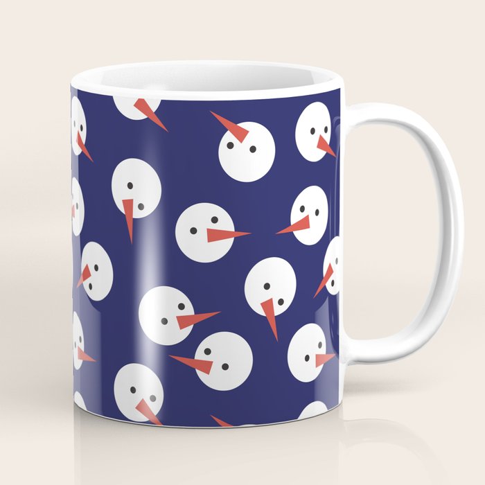 Snowmen pattern on dark Coffee Mug Gallery Image 1