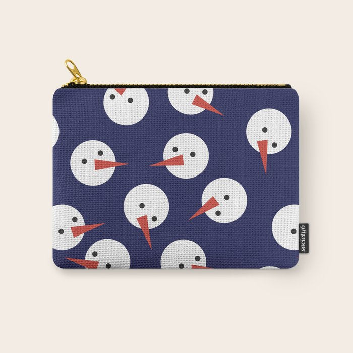 Snowmen pattern on dark Carry All Pouch Gallery Image 1
