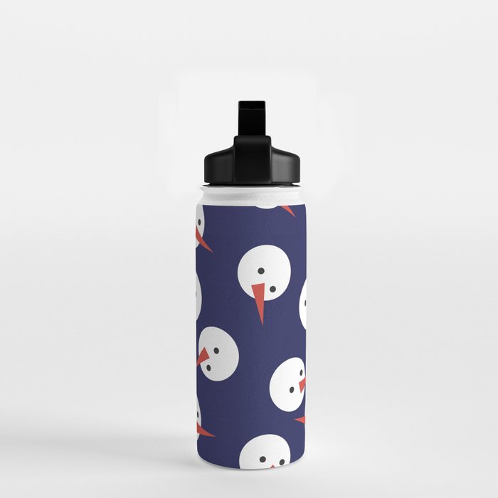 Snowmen pattern on dark Water Bottle Gallery Image 2