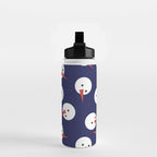 Snowmen pattern on dark Water Bottle Gallery Image 2