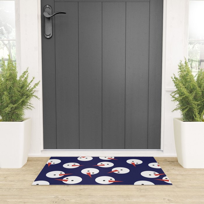 Snowmen pattern on dark Welcome Mat Gallery Image 3