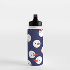Snowmen pattern on dark Water Bottle Gallery Image 3