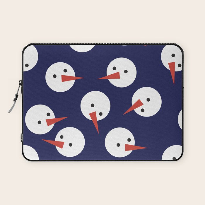 Snowmen pattern on dark Laptop Sleeve Gallery Image 1