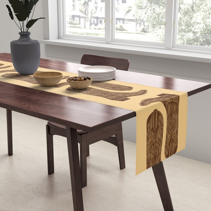 Brown Cowgirl Boot Table Runner Gallery Image 2
