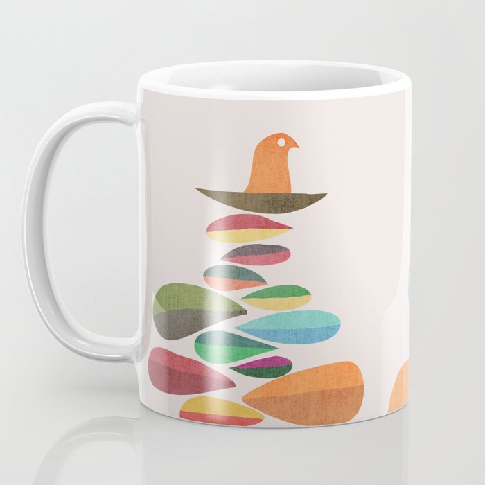 Bird nesting on top of pebbles hill Coffee Mug Gallery Image 3