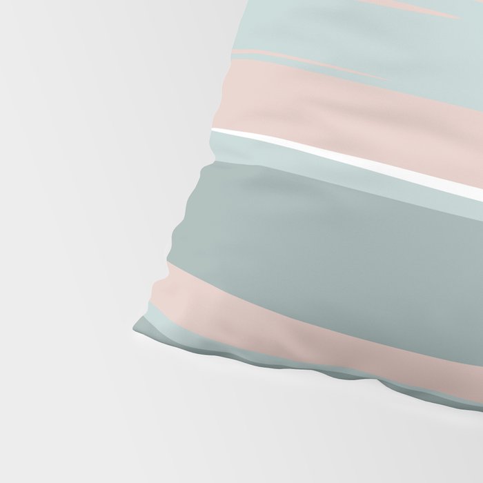 Festive, Abstract, Stripes Pattern, Pink, Green, White Pillow Sham Gallery Image 4