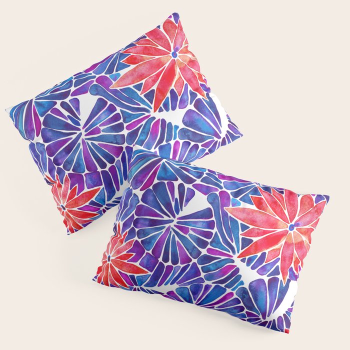 Water Lilies - Indigo & Red Palette Pillow Sham Gallery Image 3