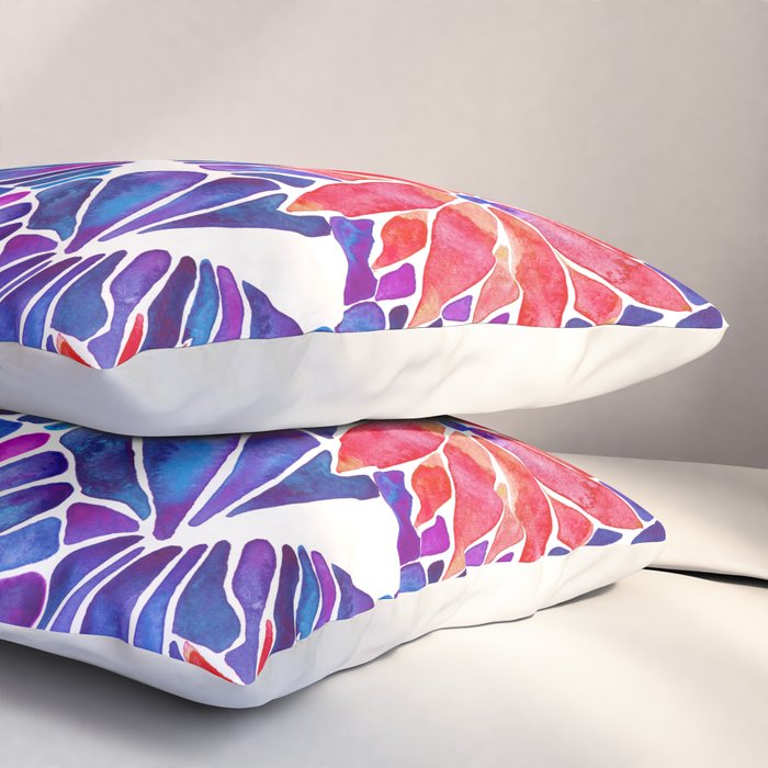 Water Lilies - Indigo & Red Palette Pillow Sham Gallery Image 3