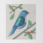 Blue Bird Throw Blanket Gallery Image 2