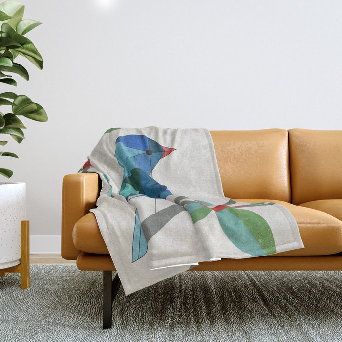 Blue Bird Throw Blanket Gallery Image 1