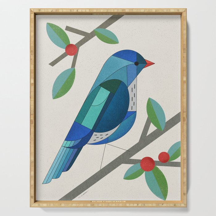 Blue Bird Serving Tray Gallery Image 1