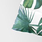 Classic Palm Leaves Tropical Jungle Green Pillow Sham Gallery Image 4